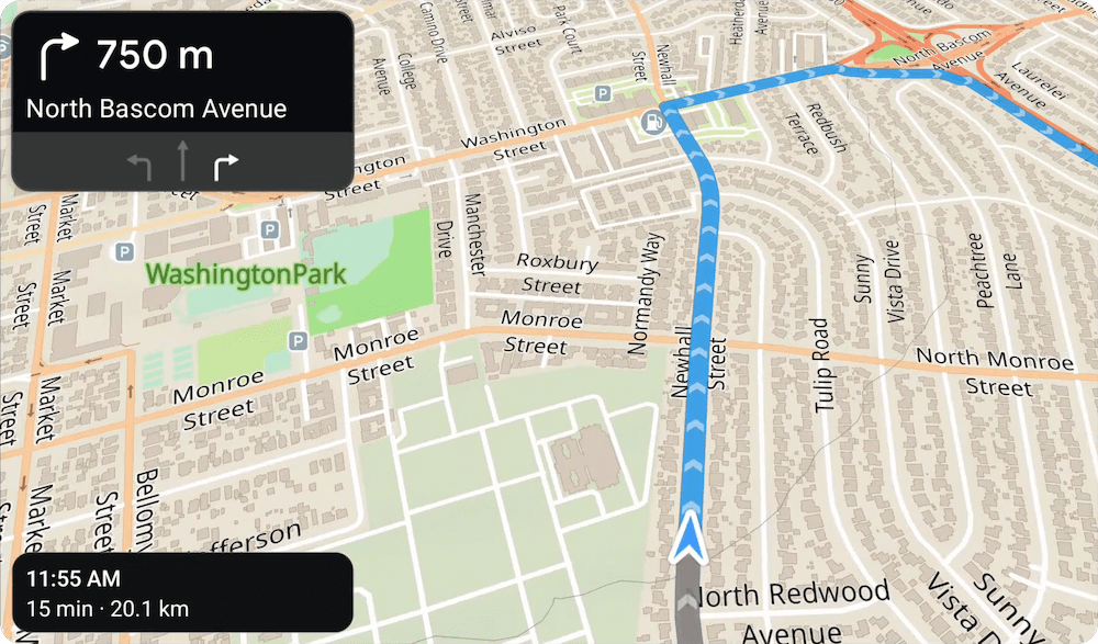 Android Auto with Guru Maps