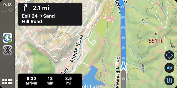 Driving in California with Guru Maps