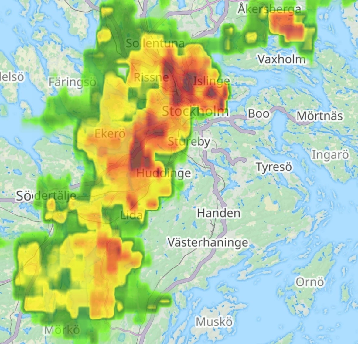 Precipitation Intensity Map Overlay