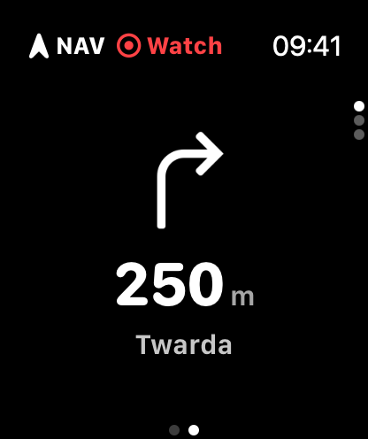 Пакрокавыя падказкі Guru Maps на Apple Watch
