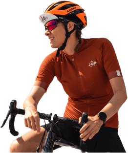 Ciclista che registra una traccia GPS
