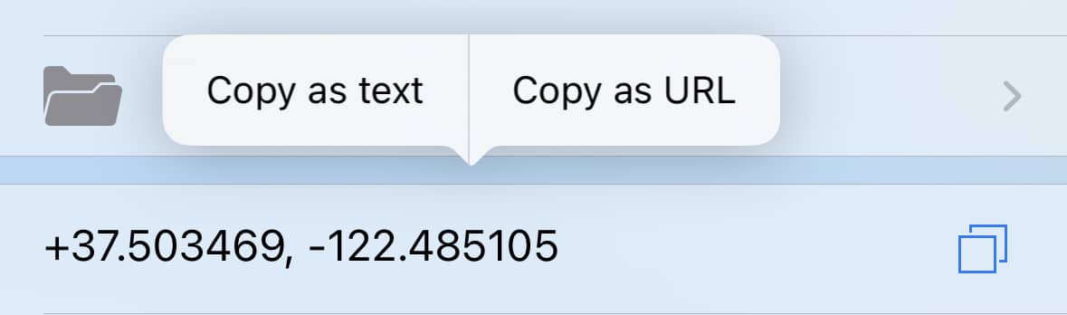 Копировать координаты точки
