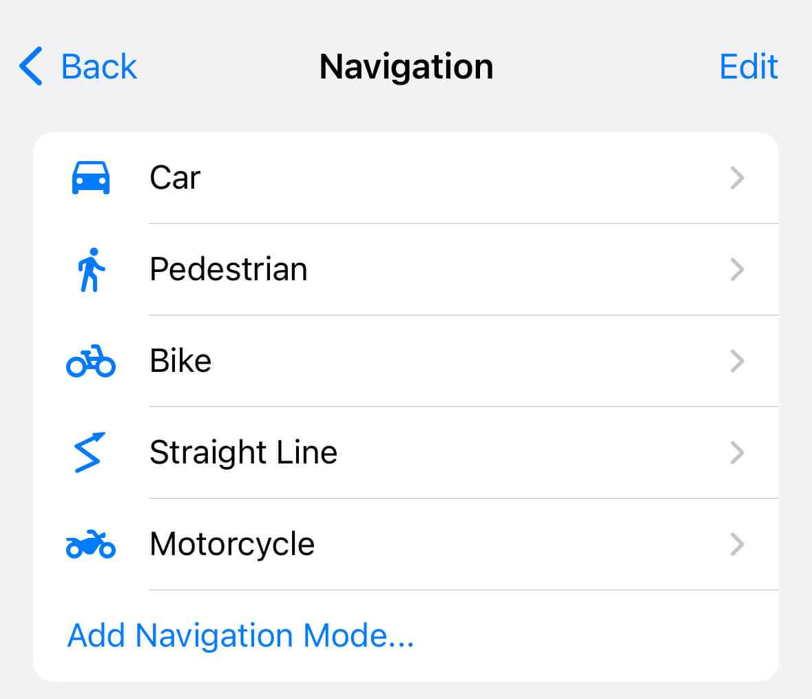 Настройки навигации