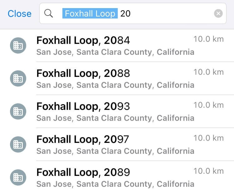 Поиск по полному адресу