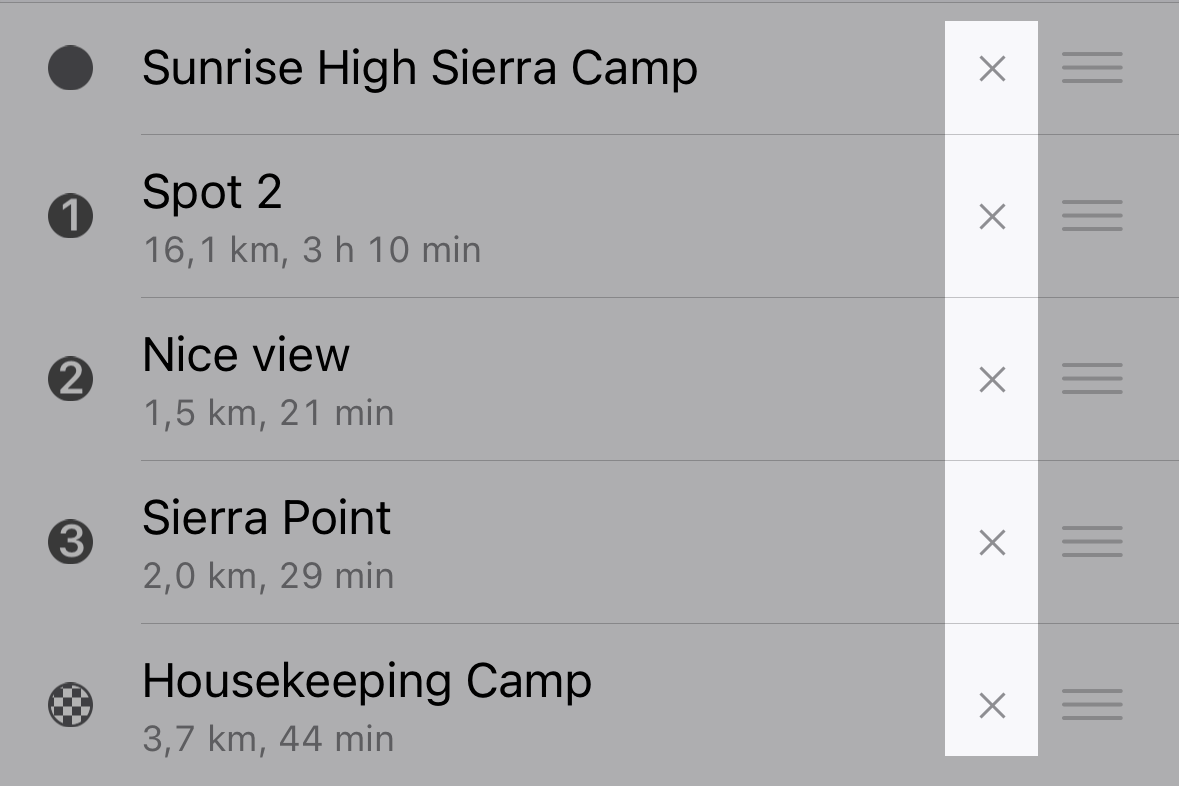 Удалить остановку на маршруте