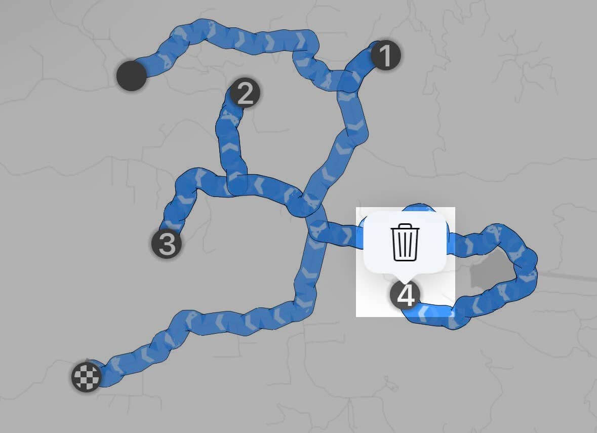 Убрать промежуточную точку маршрута