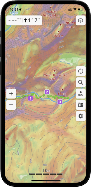 iphone with GuruMaps app